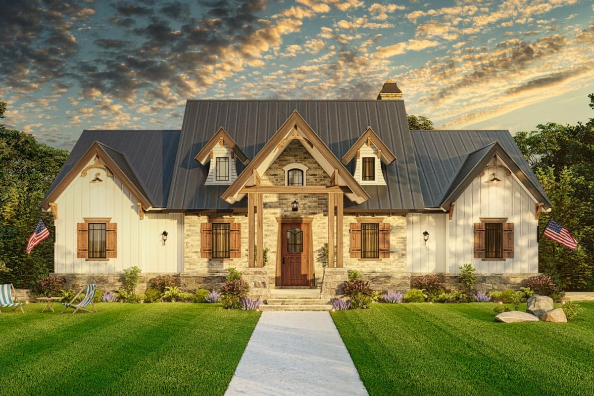 Plan 25650GE: Traditional Home Plan with Dual Master Suites - 1808 Sq Ft - Image #12 - Cottage, Craftsman, Rustic, Traditional, Vacation