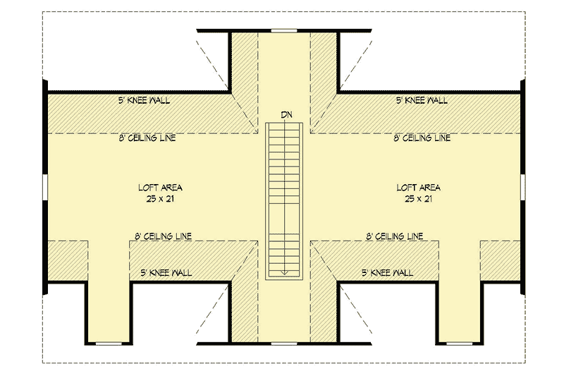 Plan 68547VR: Detached Garage Plan with Massive Loft Above - Floor Plan - 2nd Floor