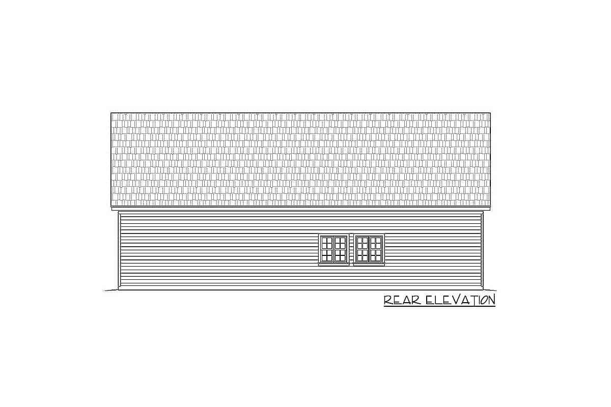 Plan 68548VR: 4-Car Detached Garage with Open Loft Above - Image #4 - Country, Traditional