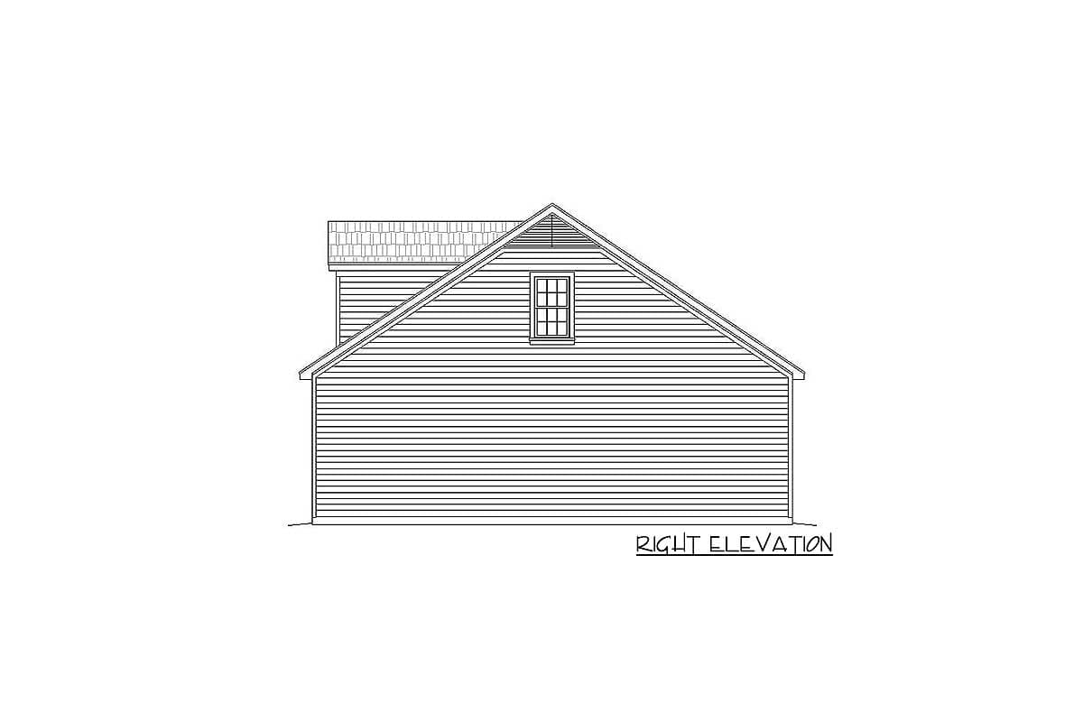 Plan 68548VR: 4-Car Detached Garage with Open Loft Above - Image #5 - Country, Traditional