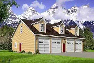 4-Car Detached Garage with Open Loft Above