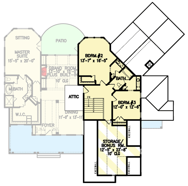 Plan 25652GE: Modern Farmhouse Plan with Generous Outdoor Living Space  - Floor Plan - Second Level with Bonus Room - Cottage, Country, Farmhouse, Southern