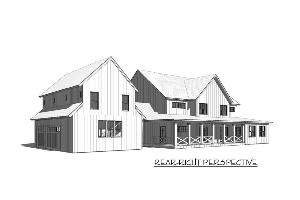 Plan 46354LA: 5-Bedroom Farmhouse Plan with Optional Garage Loft - Image #9 - Country, Farmhouse, Modern Farmhouse, Traditional