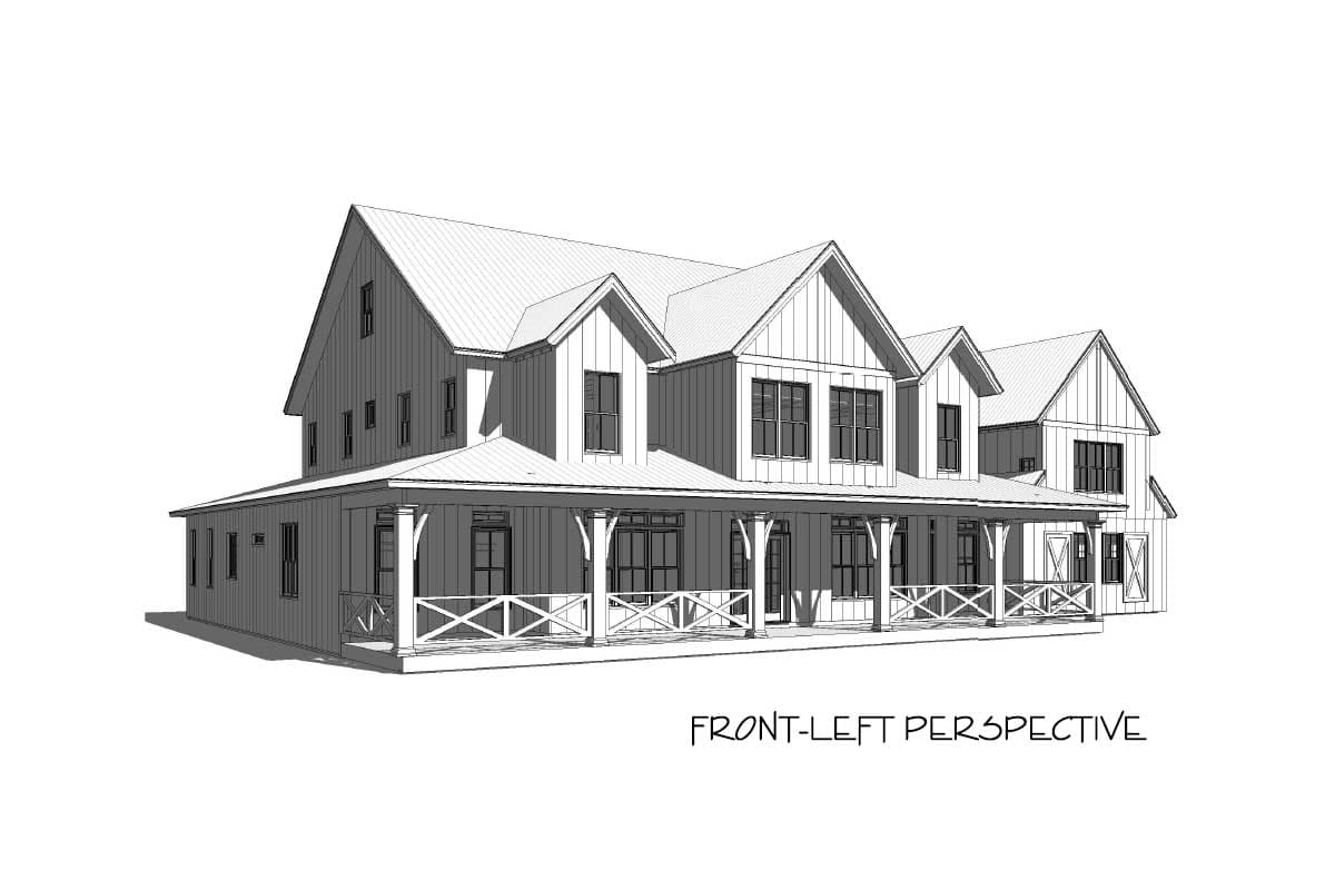 Plan 46354LA: 5-Bedroom Farmhouse Plan with Optional Garage Loft - Image #8 - Country, Farmhouse, Modern Farmhouse, Traditional
