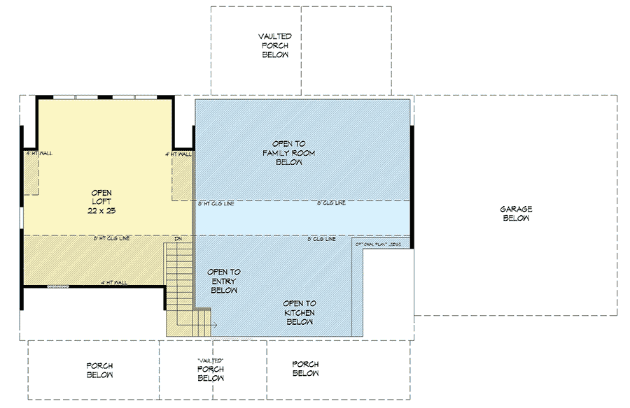 Plan 68553VR: Versatile and Spacious 2-Bedroom Farmhouse Plan - Floor Plan - 2nd Floor - Country, Ranch, Traditional