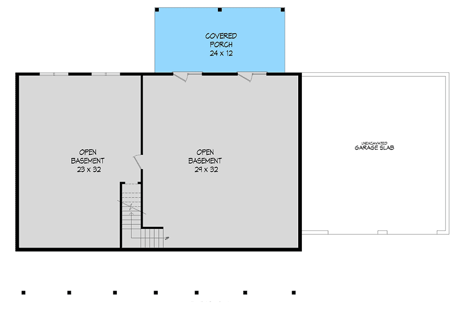 Plan 68553VR: Versatile and Spacious 2-Bedroom Farmhouse Plan - Floor Plan - Lower Level - Country, Ranch, Traditional