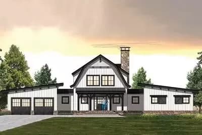 Country-Inspired 3-Bedroom Farmhouse Plan with Main-Floor Master