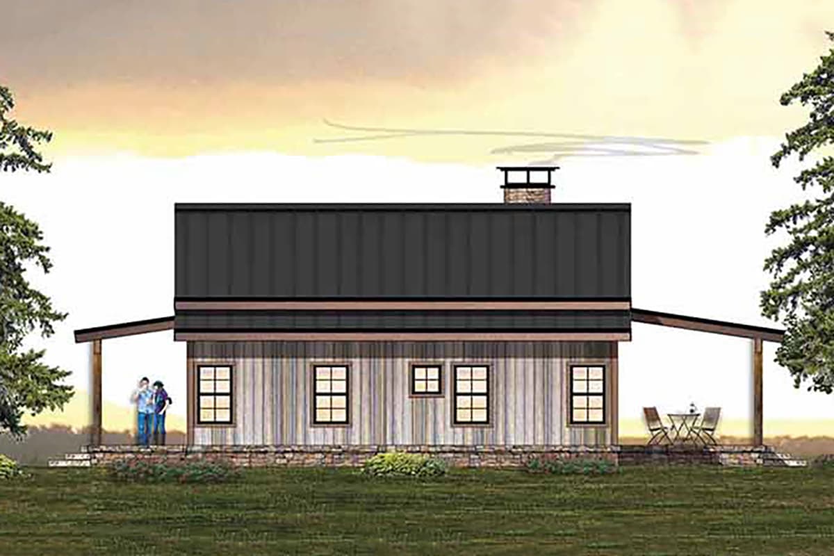 Plan 18869CK: Rustic 2-Bed House Plan with Carport - Image #4 - Mountain, Rustic, Vacation