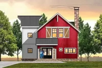3-Bed Farmhouse Plan with Covered Outdoor Living Space