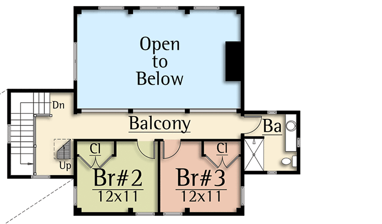 Plan 18871CK: Eye-Catching 3-Bedroom Farmhouse Plan with Third Floor Loft - Floor Plan - Second Level - Country, Farmhouse, Rustic, Vacation
