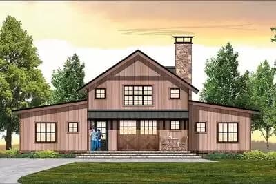 Split-Bedroom Country-inspired Vacation House Plan