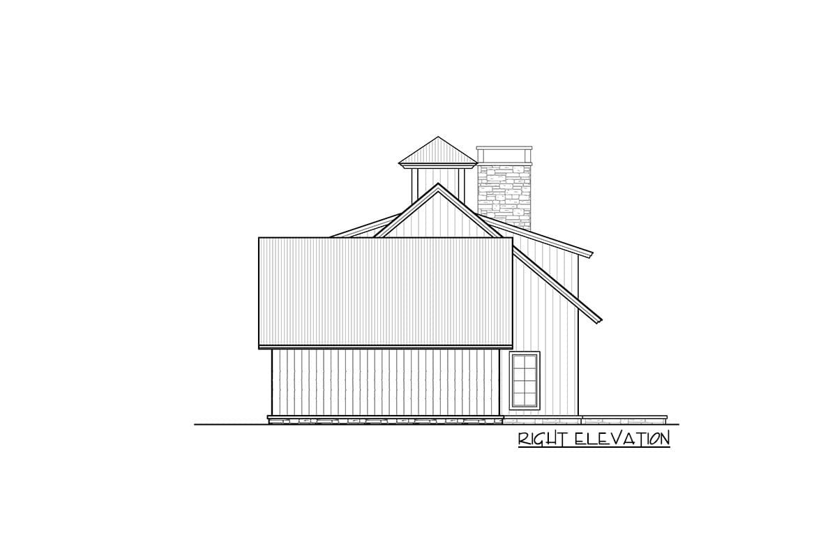 Plan 18879CK: Split-Bedrooom Farmhouse Plan with Terrace - Image #5 - Rustic