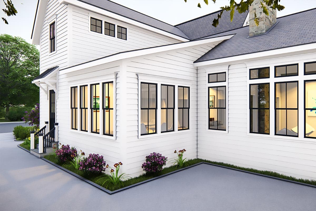 Plan 25408TF: 3-Bed Traditional Cottage with 2-Sided Fireplace and Detached 2-Car Garage - 2589 Sq Ft  - Image #7 - Bungalow, Cottage, Country, New American, Southern, Traditional