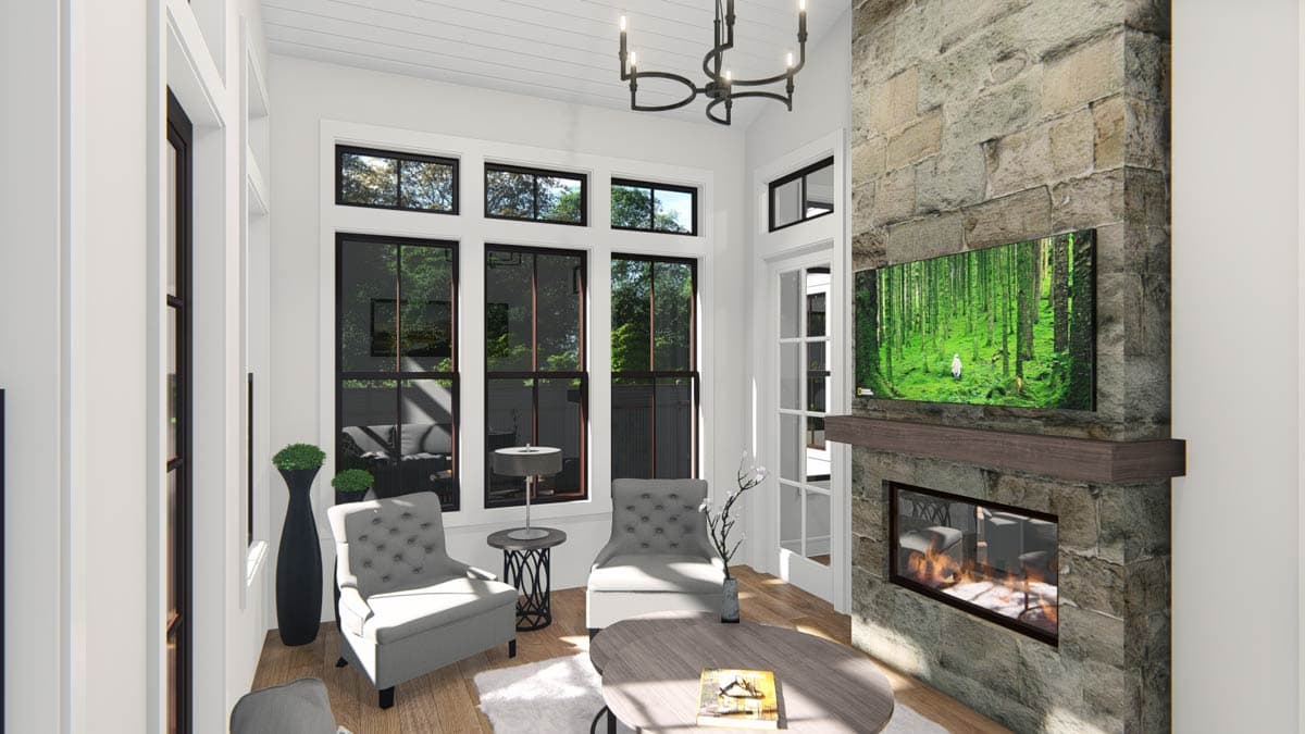 Plan 25408TF: 3-Bed Traditional Cottage with 2-Sided Fireplace and Detached 2-Car Garage - 2589 Sq Ft  - Image #24 - Bungalow, Cottage, Country, New American, Southern, Traditional