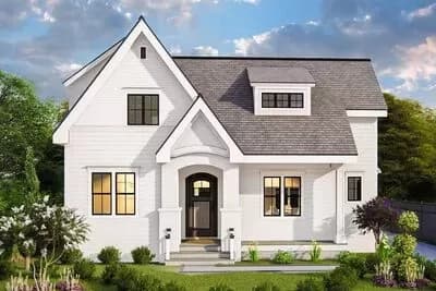 3-Bed Traditional Cottage with 2-Sided Fireplace and Detached 2-Car Garage - 2589 Sq Ft 