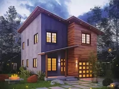 Compact 3-Bedroom Modern House Plan with Upstairs Laundry