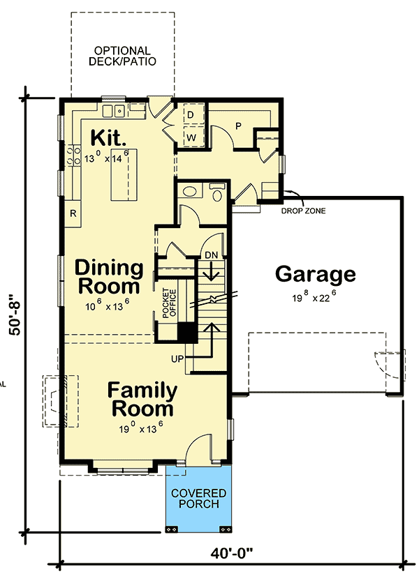 Plan 42561DB: Tidy 3-Bed House Plan with Master-On-Main - Floor Plan - Main Level - Northwest, Traditional