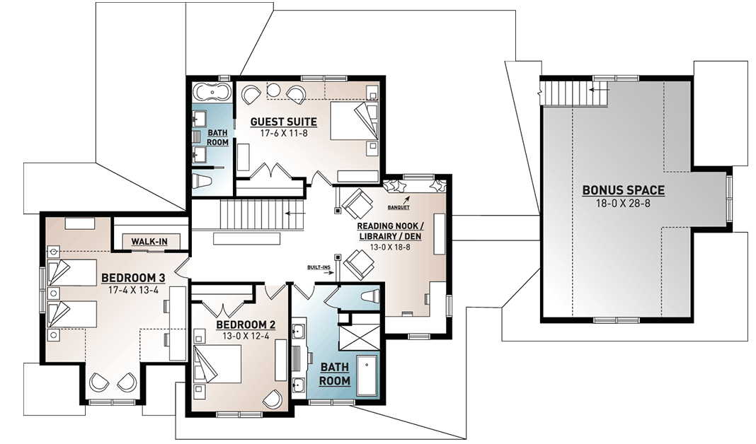 Plan 22533DR: 4-Bed Farmhouse Plan with Outdoor Living Options - Floor Plan - 2nd Floor - Country, Farmhouse, Modern Farmhouse, New American, Northwest, Traditional