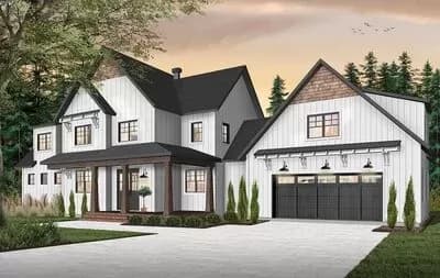4-Bed Farmhouse Plan with Outdoor Living Options