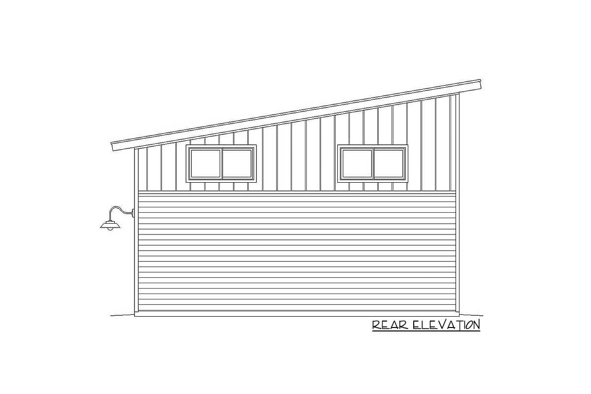 Plan 68554VR: Modern Garage Plan with Upstairs Loft Space - Image #4 - Mid Century Modern, Modern