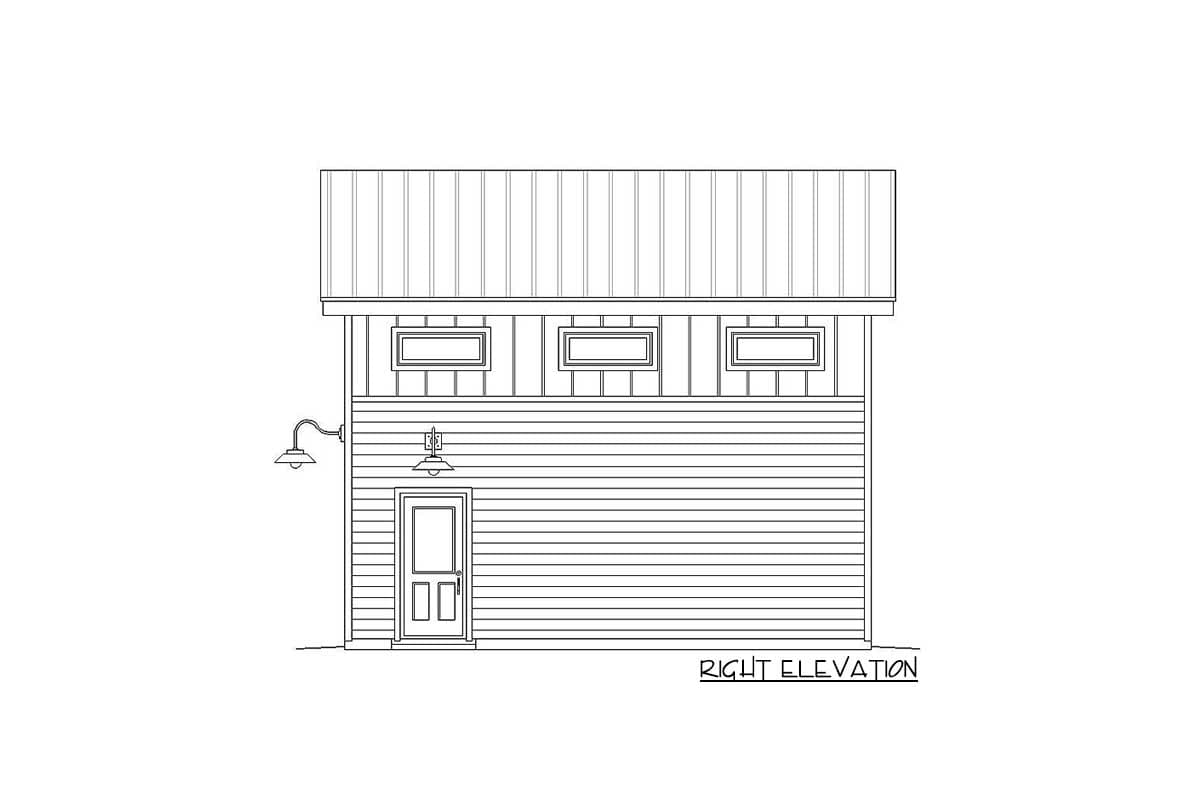 Plan 68554VR: Modern Garage Plan with Upstairs Loft Space - Image #5 - Mid Century Modern, Modern