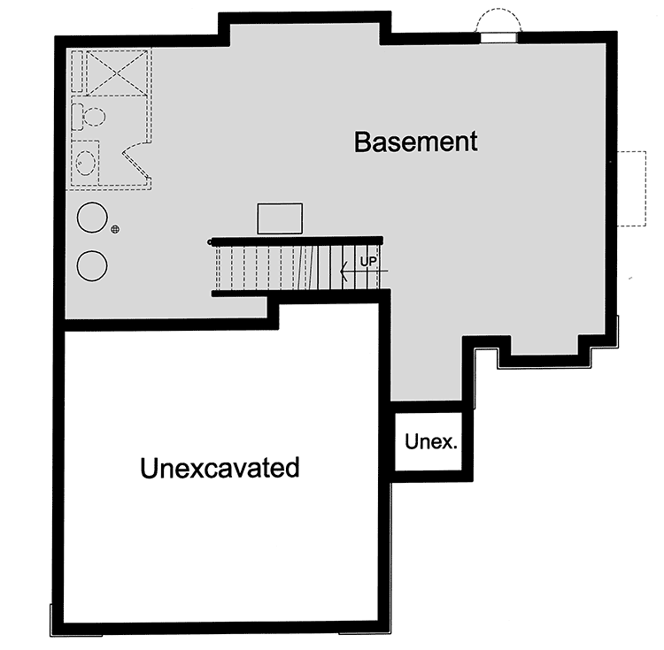 Plan 39277ST: 2-Story Home Plan with High-Rise Window - Floor Plan - Basement Unfinished - Cottage, Craftsman, Traditional