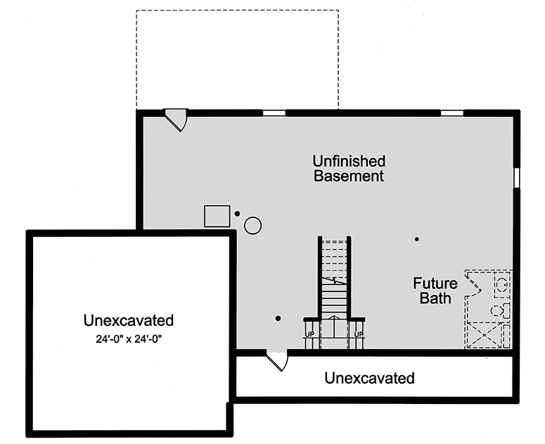 Plan 39278ST: 3-Bed Country Home Plan with First Floor Master Suite - Floor Plan - Basement Unfinished - Cape Cod, Country