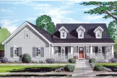 3-Bed Country Home Plan with First Floor Master Suite