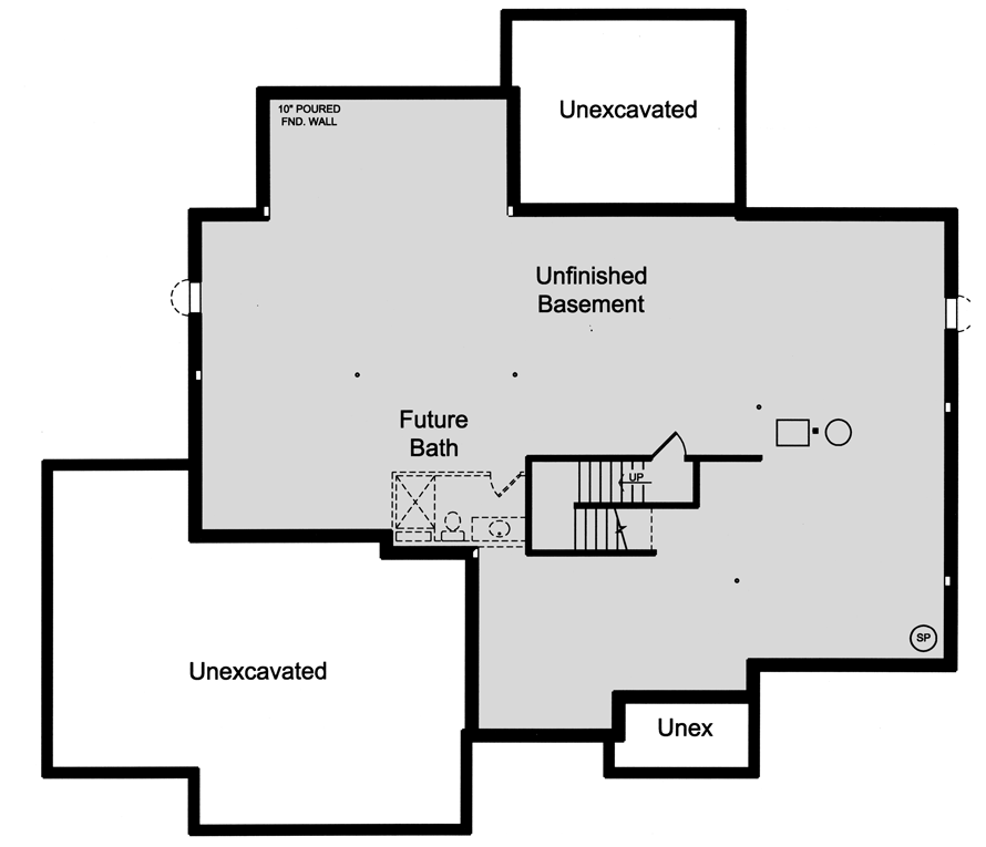 Plan 39279ST: 4-Bed House Plan with Main Floor Flex Room - Floor Plan - Basement Unfinished - Shingle, Traditional