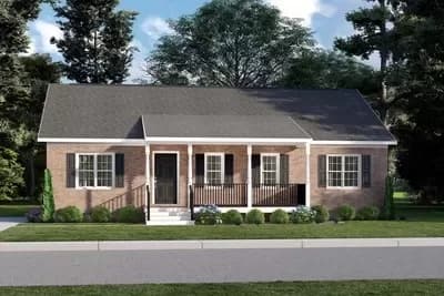 3-Bed Ranch Home Plan with Two Master Bath Layouts - 1410 Sq Ft