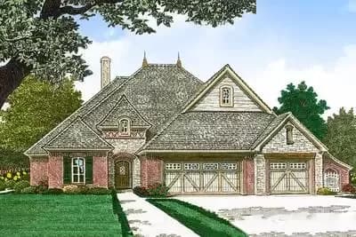 4-Bedroom House Plan with Study and Optional Home Theater