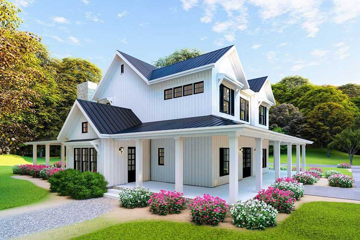 Plan 70603MK: Dreamy Modern Farmhouse Plan with Loft Overlooking Great and Dining Rooms - Image #6 - Country, Farmhouse, Modern Farmhouse, Southern, Traditional