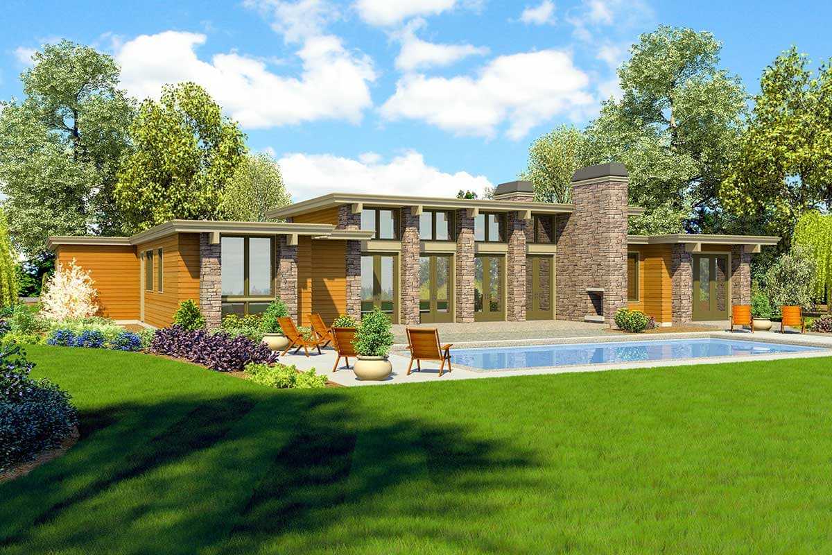 Plan 69701AM: Modern Home Plan with Front-To-Back Living - 2557 Sq Ft - Image #9 - Contemporary, Mid Century Modern, Modern, Northwest