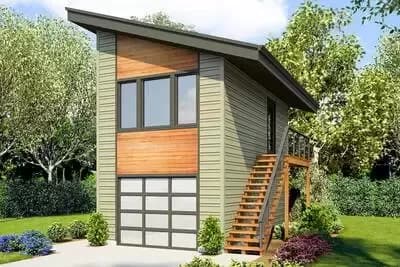 Versatile Carriage House Plan with Vaulted Studio Apartment