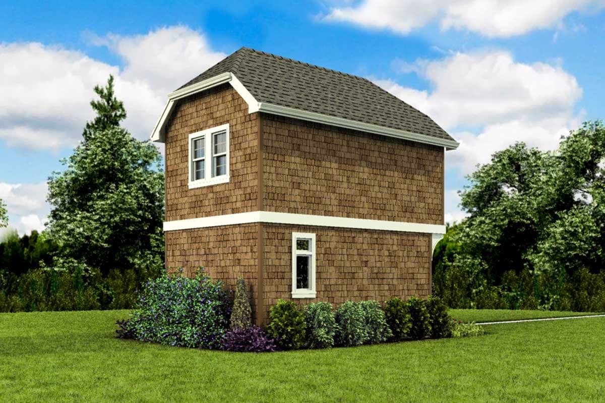 Plan 69703AM: Delightful Tiny House Plan with Upstairs Bedroom - 628 Sq Ft - Image #6 - Cottage, Vacation
