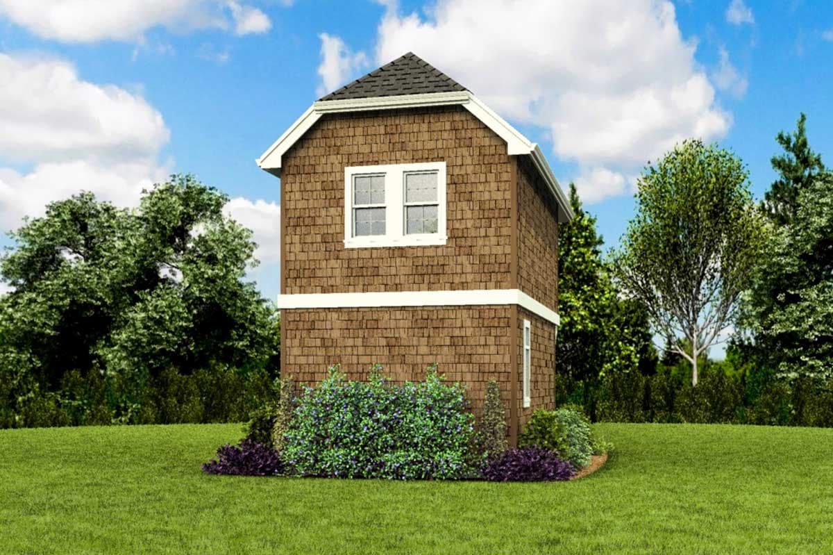 Plan 69703AM: Delightful Tiny House Plan with Upstairs Bedroom - 628 Sq Ft - Image #8 - Cottage, Vacation