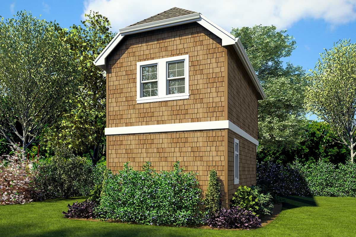 Plan 69703AM: Delightful Tiny House Plan with Upstairs Bedroom - 628 Sq Ft - Image #7 - Cottage, Vacation