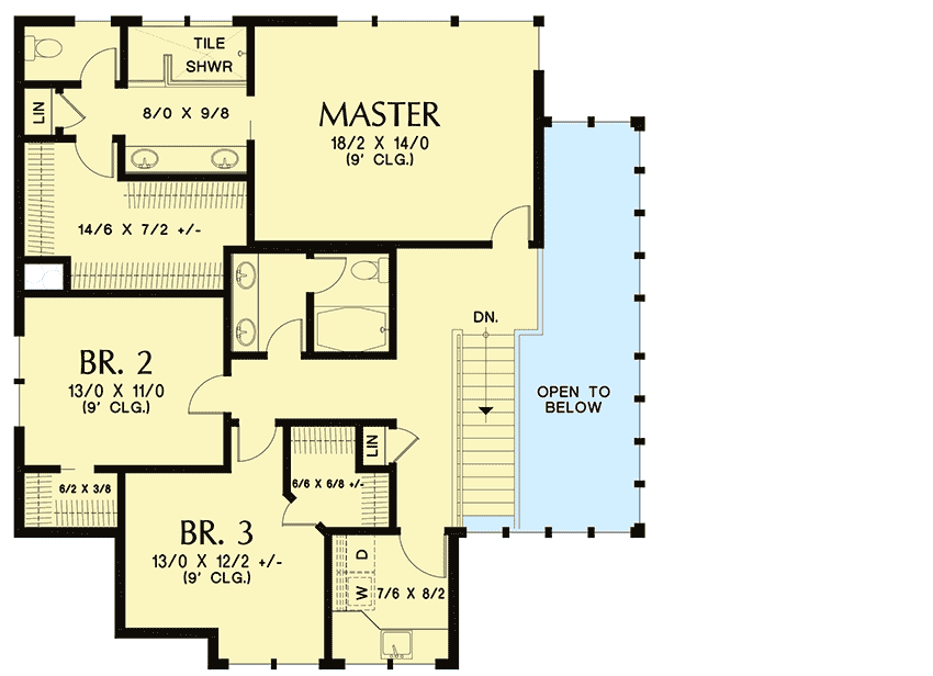 Plan 69707AM: 3-Bedroom Modern Prairie-Style Home Plan - Floor Plan - 2nd Floor - Contemporary, Modern, Northwest, Prairie