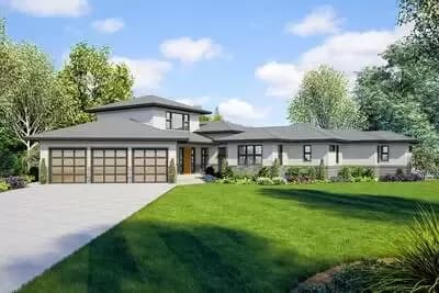 Spacious Contemporary 3-Bedroom House Plan with Upstairs Bonus or Guest Suite