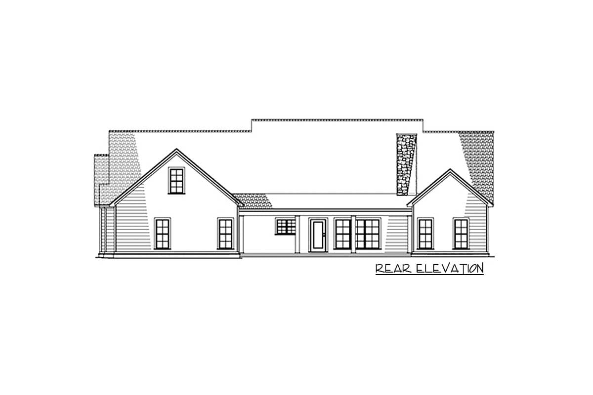 Plan 70604SND: Traditional Farmhouse with Two Bonus Rooms Over Garage - 3421 Sq Ft - Image #6 - Country, Farmhouse, New American, Southern, Traditional