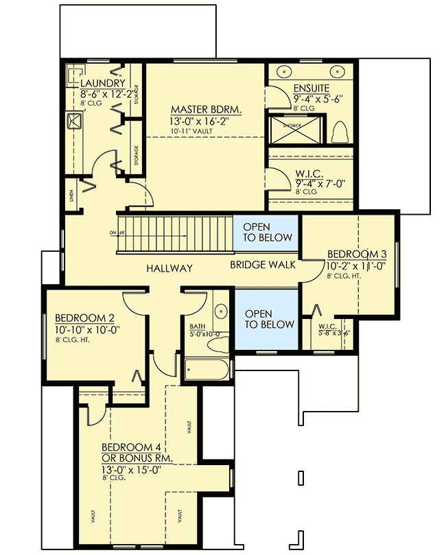 Plan 270000AF: Craftsman Home Plan with Flex Room  - Floor Plan - 2nd Floor - Country, Craftsman, Modern Farmhouse, New American, Traditional