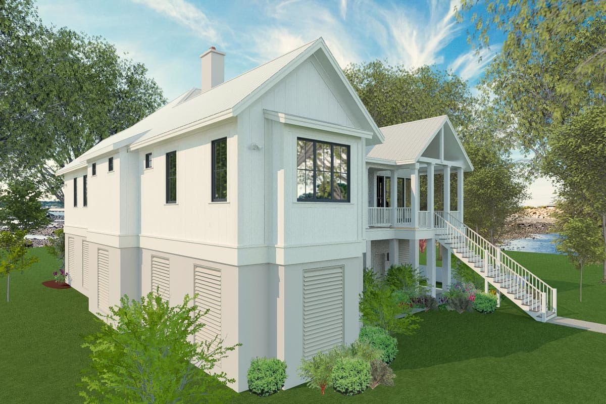 Plan 765008TWN: Split-Bedroom Country Cottage Plan with Outdoor Living - Image #4 - Coastal, Cottage, Country, Craftsman, Traditional