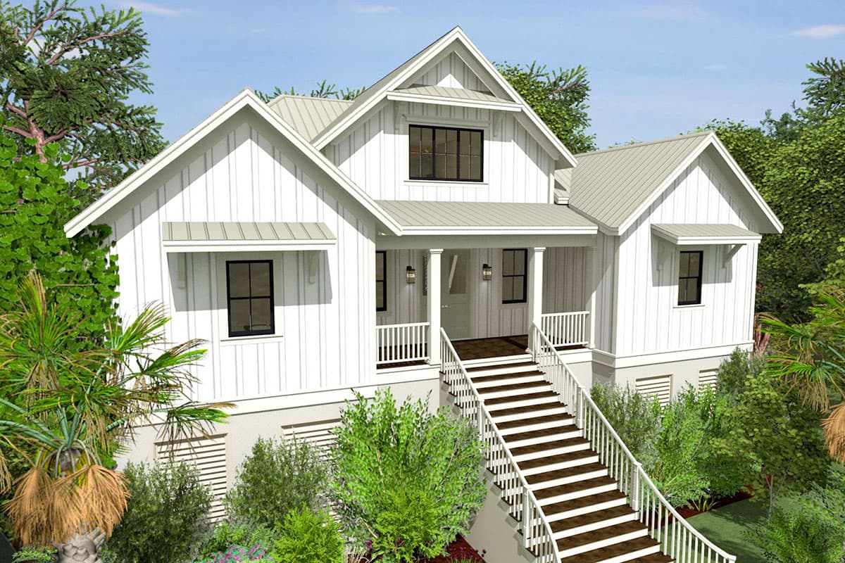 Plan 765008TWN: Split-Bedroom Country Cottage Plan with Outdoor Living - Image #5 - Coastal, Cottage, Country, Craftsman, Traditional