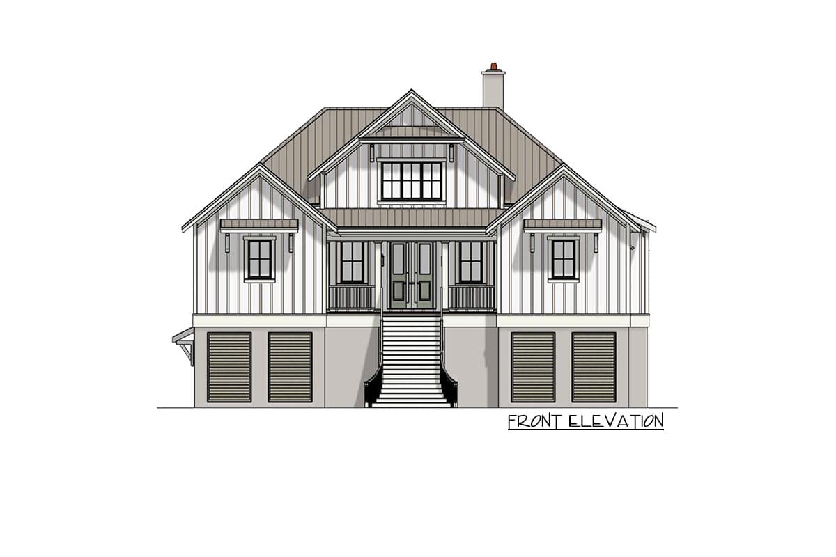 Plan 765008TWN: Split-Bedroom Country Cottage Plan with Outdoor Living - Image #10 - Coastal, Cottage, Country, Craftsman, Traditional