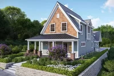 Charming 4-Bedroom Cottage Plan for Narrow Lot