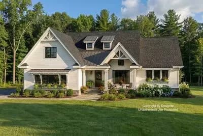 3 Bedroom Country Craftsman Home Plan with Bonus Room