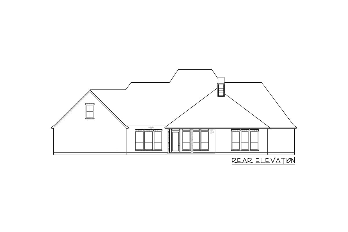 Plan 56434SM: Downsized Southern Home Plan with Outdoor Grilling Porch - 3121 Sq Ft - Image #6 - Acadian, European, French Country, Louisiana-Style, Southern