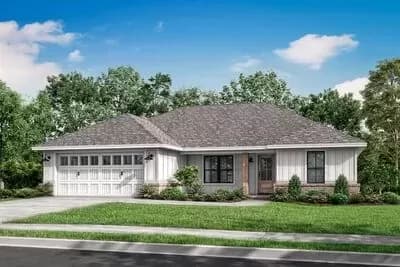 Revitalized Traditional Ranch Home Plan with 3 Bedrooms - 1232 Sq Ft