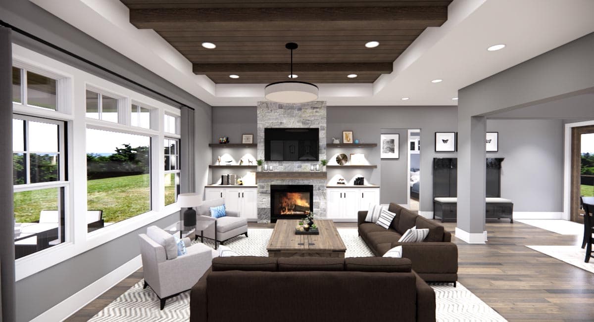 Plan 14673RK: Modern Farmhouse Plan with Open Concept Core Plus Bonus Room - 2332 Sq Ft - Image #9 - Cottage, Country, Farmhouse, Modern Farmhouse, New American, Southern, Traditional