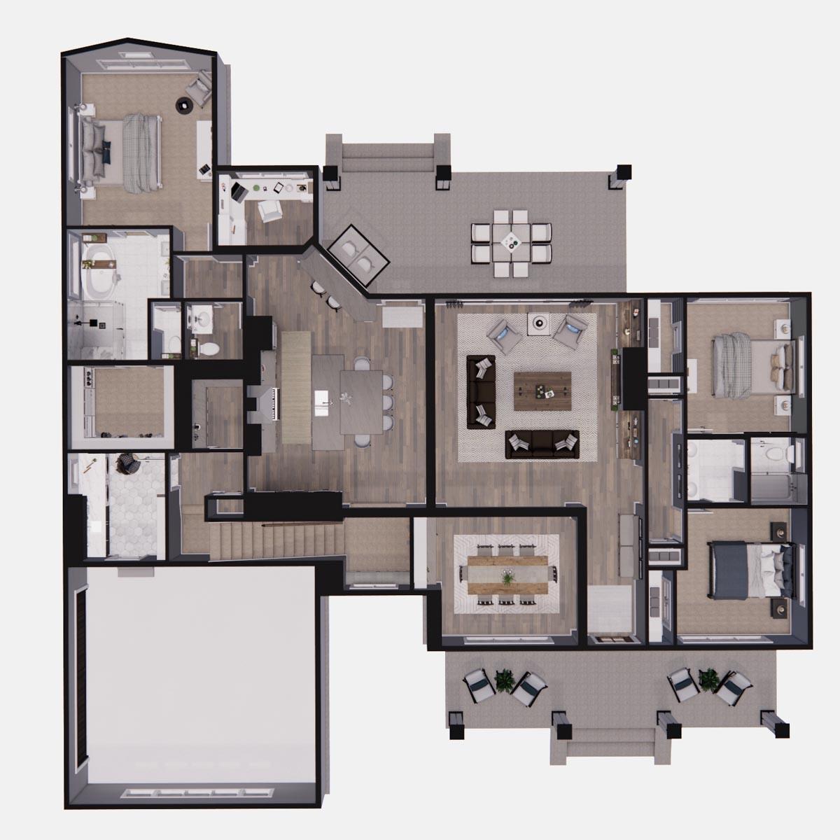 Plan 14673RK: Modern Farmhouse Plan with Open Concept Core Plus Bonus Room - 2332 Sq Ft - Image #35 - Cottage, Country, Farmhouse, Modern Farmhouse, New American, Southern, Traditional
